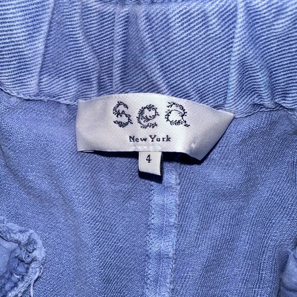 Sea New York Idun Ruffled Denim Acid Wash High Rise Shorts Women's 4 - Picture 6 of 9